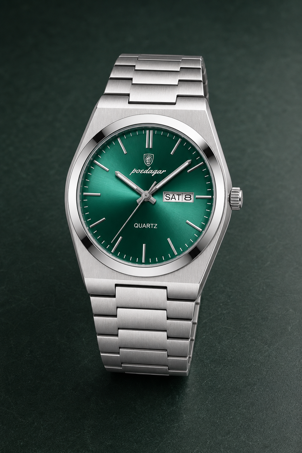 AI-GENERATED | source: Codex native GPT Image 2 img2img | purpose: elegant-uniform-background | product: Classic Edition | variant: Emerald Silver | original_ref: claaas.jpg / gid://shopify/MediaImage/44987022901537 | date: 2026-07-02 | target: PDP gallery