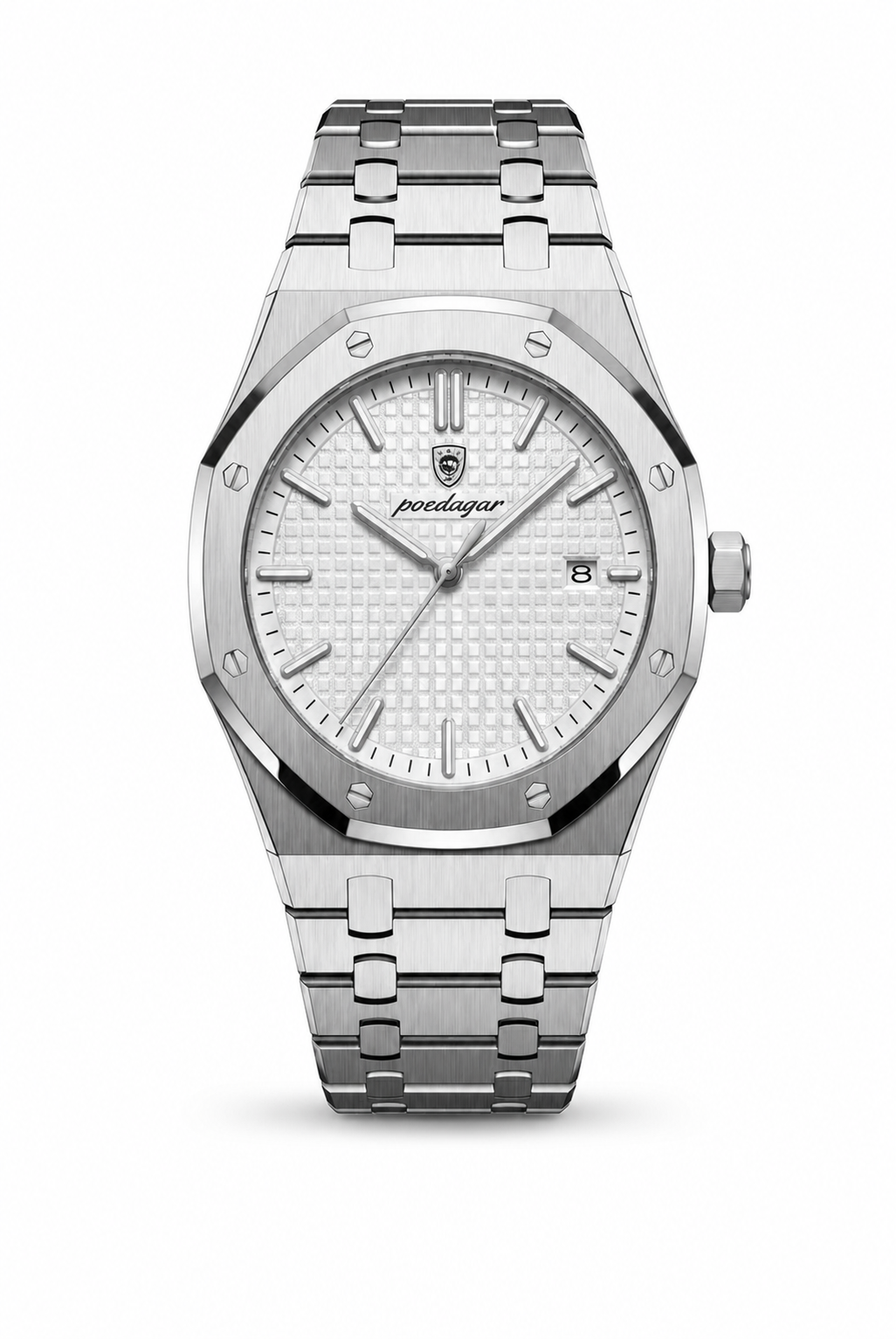 AI-GENERATED | source: Codex native GPT Image 2 img2img | purpose: white-front-packshot | product: Fenix | variant: Silver Steel | original_ref: fe.jpg / gid://shopify/MediaImage/44987029324065 | date: 2026-07-02 | target: PDP gallery