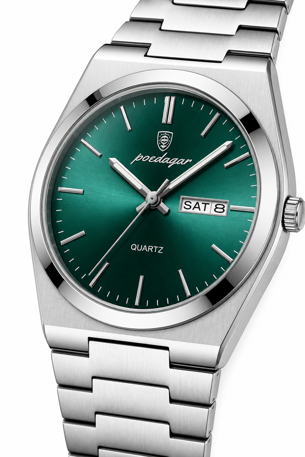 AI-GENERATED | source: Codex native GPT Image 2 img2img | purpose: white-technical-macro | product: Classic Edition | variant: Emerald Silver | original_ref: claaas.jpg / gid://shopify/MediaImage/44987022901537 | date: 2026-07-02 | target: PDP gallery