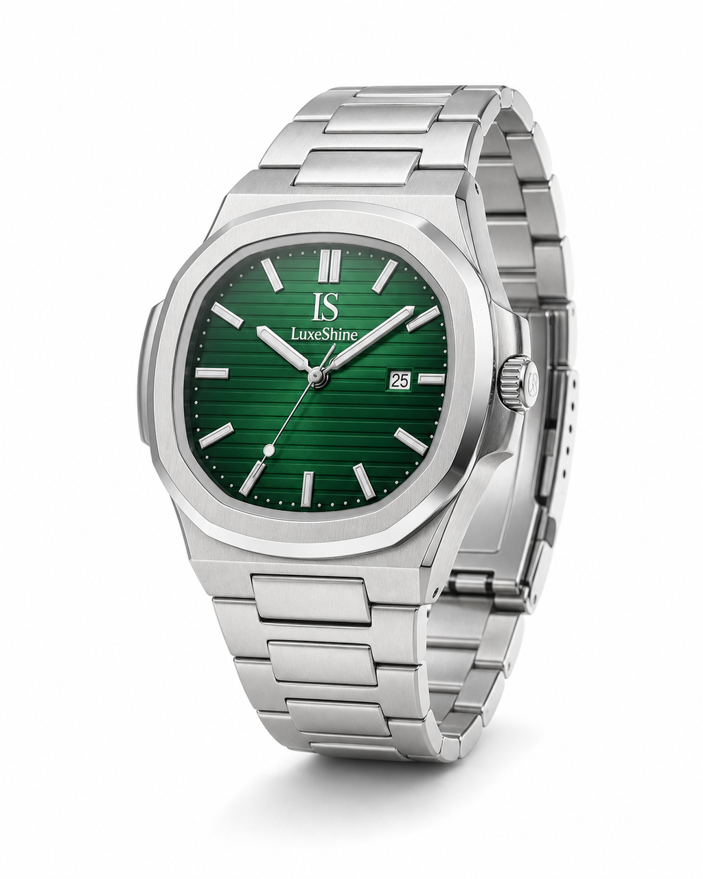 AI-GENERATED | source: Codex native GPT Image 2 img2img | purpose: white-three-quarter | product: CASPIAN | variant: Emerald Silver | variant_handle: emerald-silver | variant_id: gid://shopify/ProductVariant/52455818920225 | date: 2026-07-02 | target: PDP gallery | restored: targeted-legacy