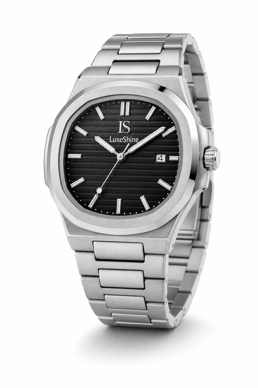 AI-GENERATED | source: Codex native GPT Image 2 img2img | purpose: white-three-quarter | product: CASPIAN | variant: Midnight Silver | original_ref: C297439C-DA2B-40F9-8BCE-3D6FFD3B570E.png / gid://shopify/MediaImage/44752283599137 | date: 2026-07-02 | target: PDP gallery