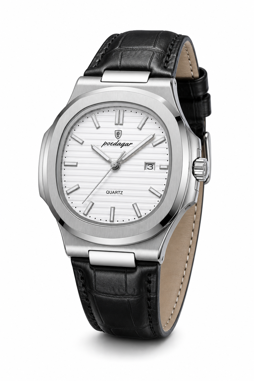 AI-GENERATED | source: Codex native GPT Image 2 img2img | purpose: white-three-quarter | product: Cronos | variant: Arctic Leather | original_ref: cro5.jpg / gid://shopify/MediaImage/44987056881953 | date: 2026-07-02 | target: PDP gallery