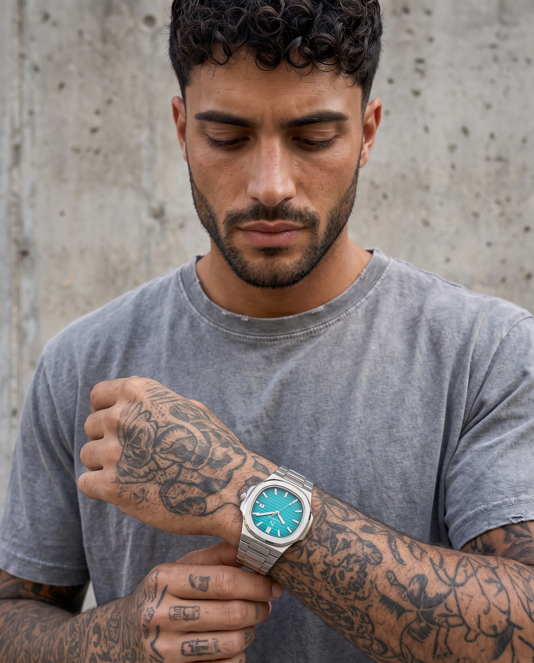 AI-GENERATED | source: Higgsfield nano_banana_2 | purpose: lifestyle-front | product: CASPIAN | variant: Atlántic Blue | variant_id: gid://shopify/ProductVariant/52313877840161 | model: approved-luxe-male-20260707 | date: 2026-07-10 | target: PDP gallery lifestyle
